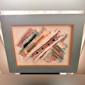 Two Rare Vintage Hand Signed Unframed Elaine Rose Abstract Textured Art Pieces